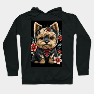 Super Cute Yorkshire Terrier Puppy Portrait Hoodie